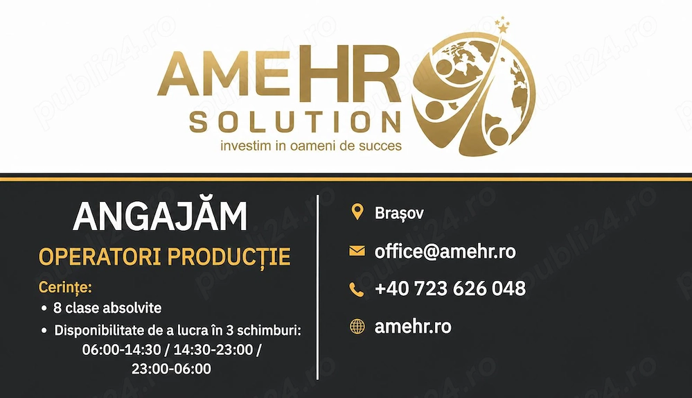 ANGAJĂM URGENT Operatori producție