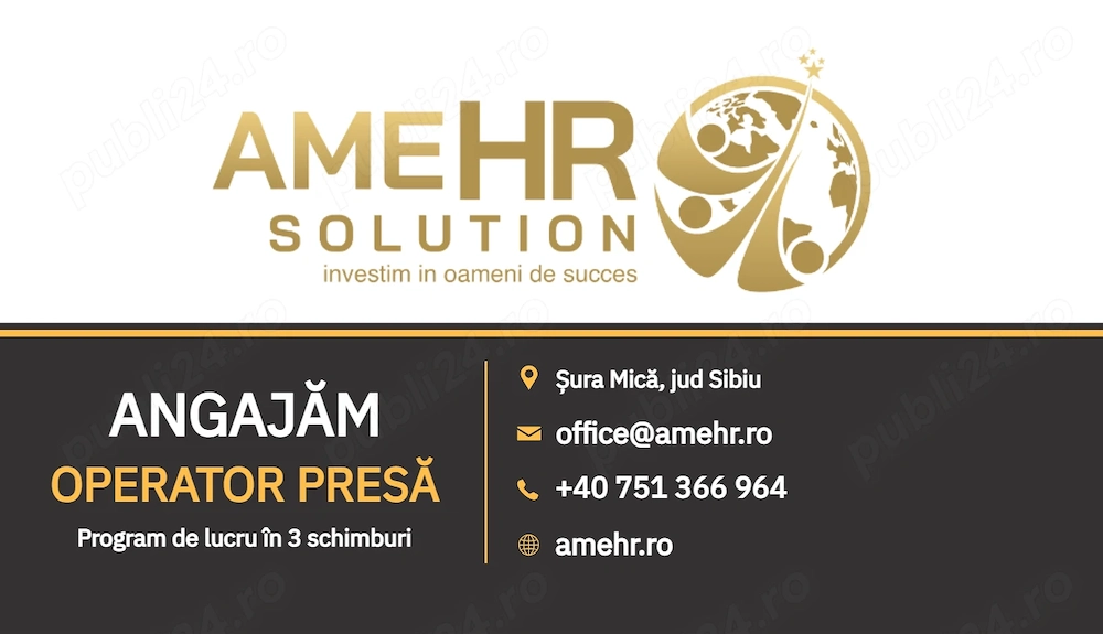 ANGAJăM URGENT Operator presă