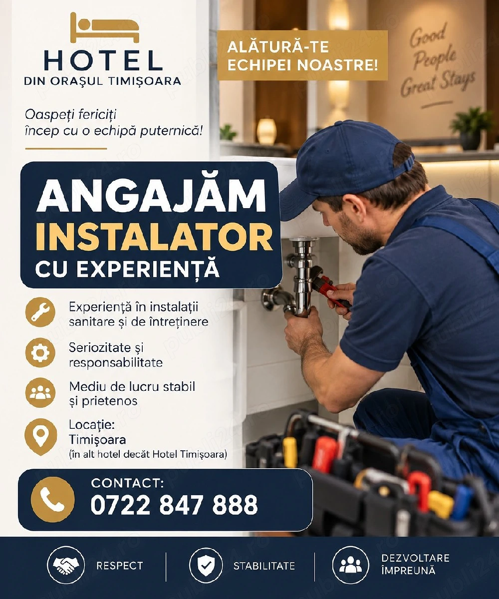 Angajam instalator cu experienta