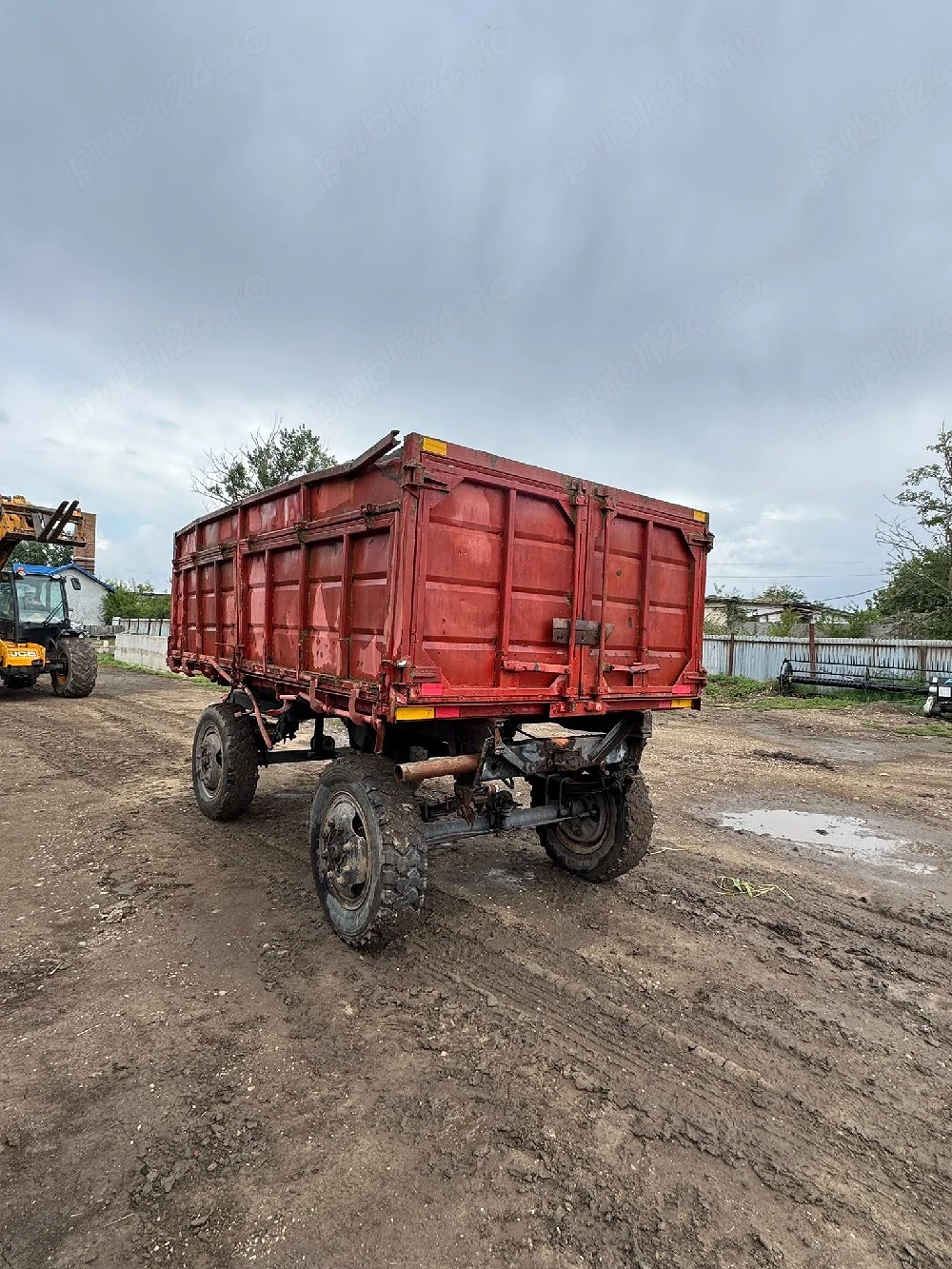 Remorcă agricolă 2 axe, benă înaltă   robustă, pentru cereale și transport agricol