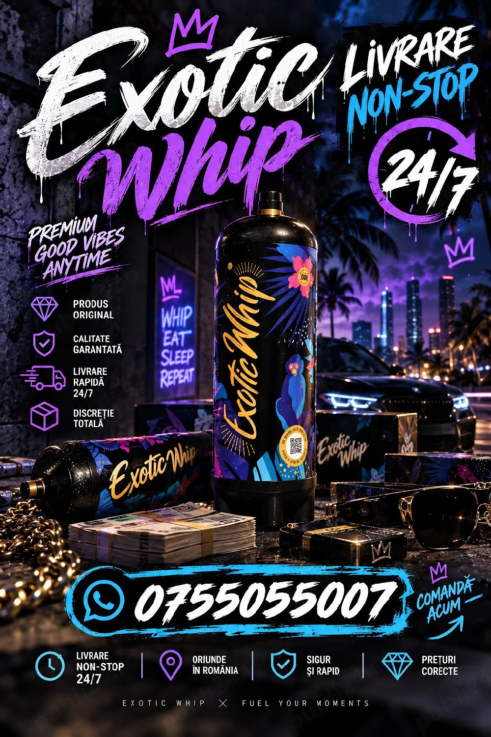 Butelie Exotic Whip 670G   Baloane, Petreceri | Livrare NON-STOP