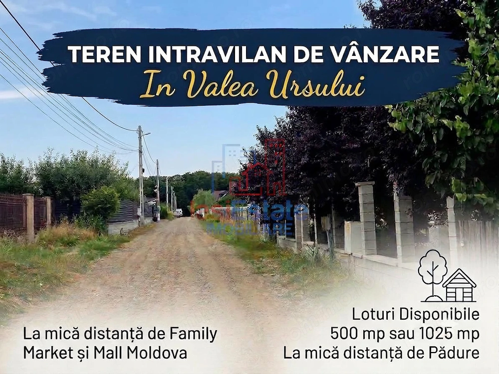 Teren intravilan de vanzare in Valea Ursului-Miroslava