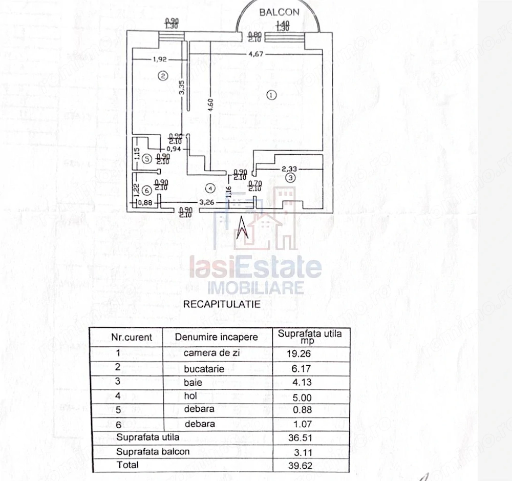 zona Pacurari Apartament 1 camera - etaj intermediar