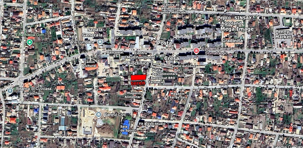 Teren ultracentral Cumpăna, vis-a-vis de Piața Agroalimentară.