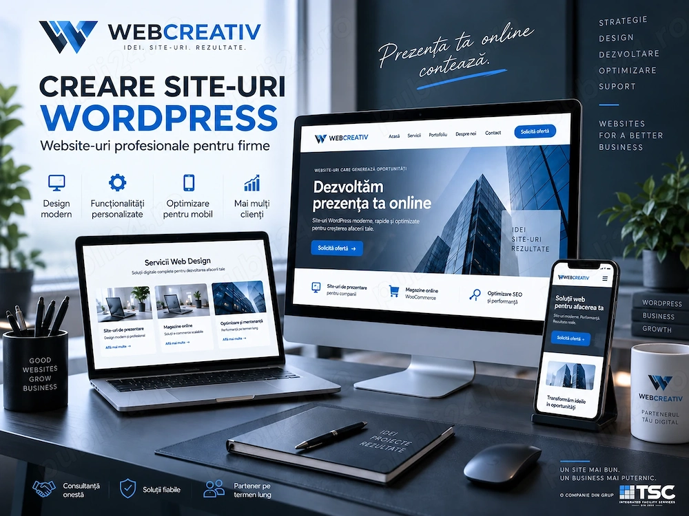 Creare site WordPress profesional pentru firme   Web Design, SEO și administrare