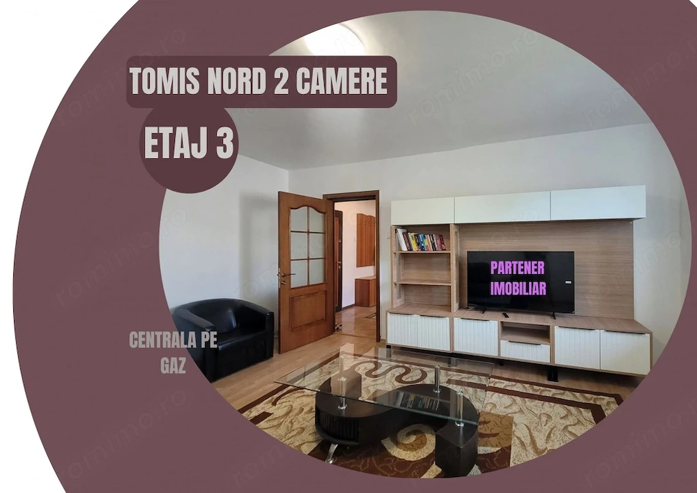 OMV- Tomis Nord- 2 camere decomandate, mobilate, cu centrala pe gaz 