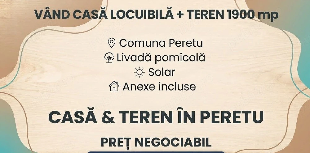 Vand Casa si Teren 1900mp Peretu