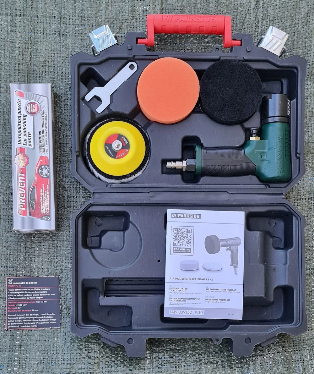 Set pneumatic de polisat, nou, in cutie