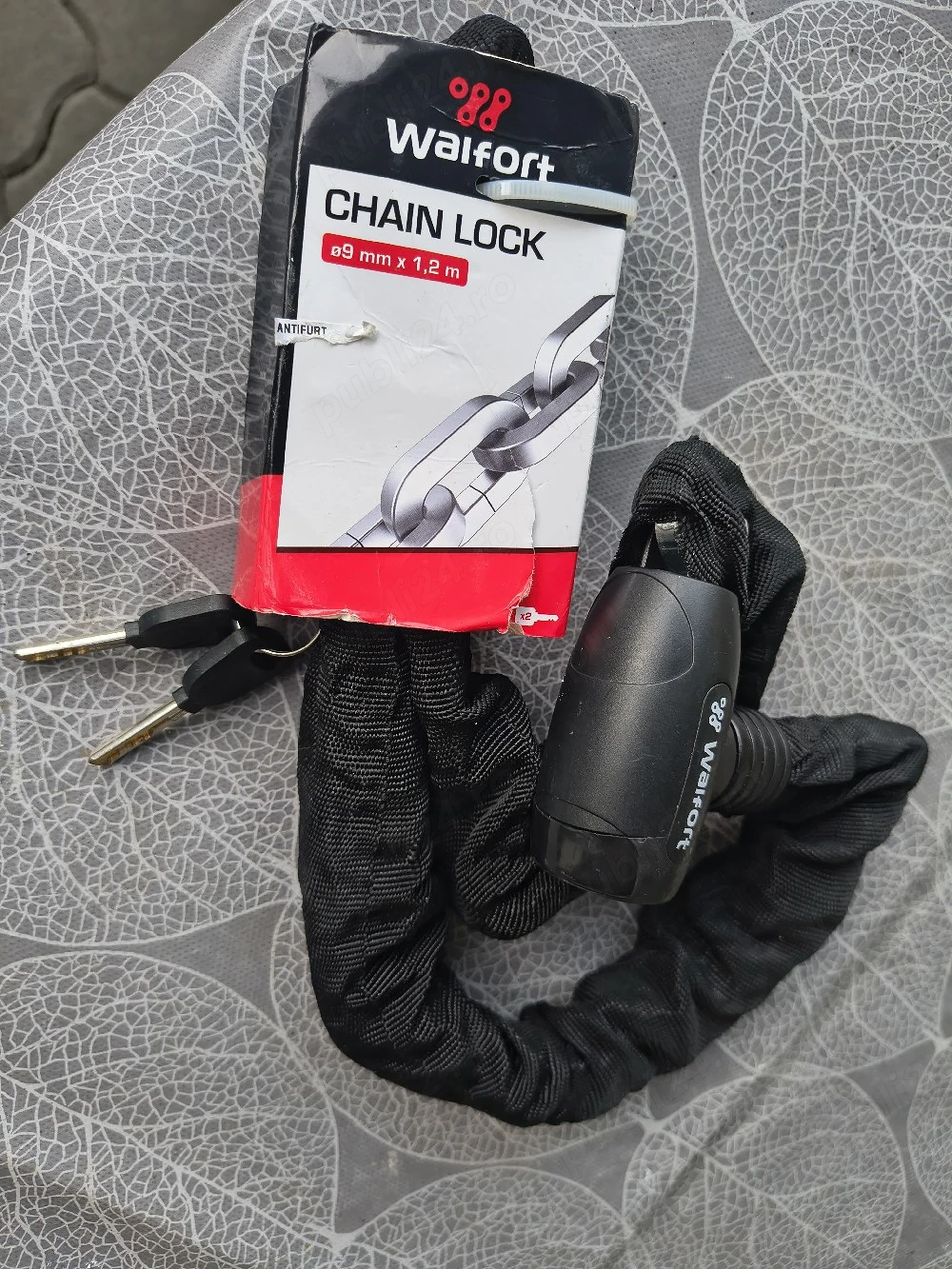 Lanț Antifurt Walfort Heavy Duty 9 mm x 1.2 m, NOU , Moto, scuter