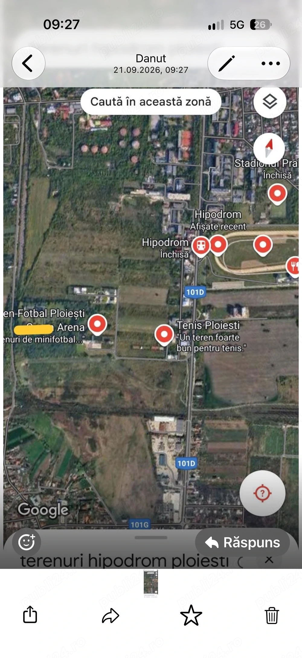 Vand teren intravian Hipodrom Ploiesti 