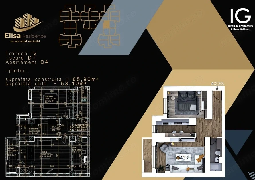 Apartamente 2 camere✨ ELISA RESIDENCE –locul în care viitorul tău prinde contur.