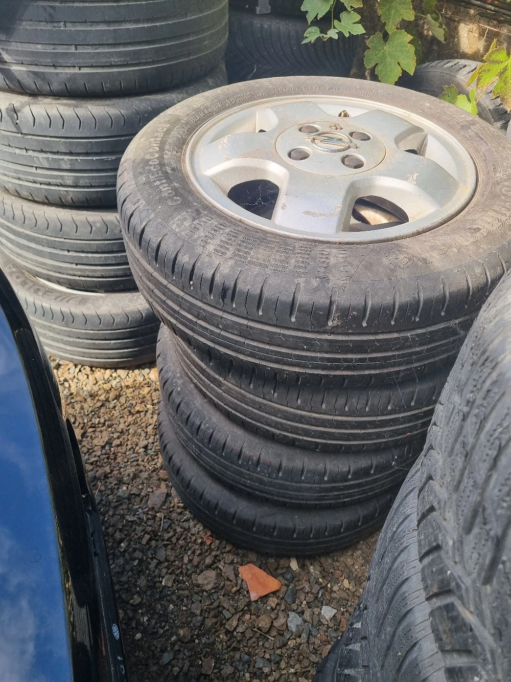 4 cauciucuri de vara 175 65 14 cu jante de aliaj 4x100 de opel0