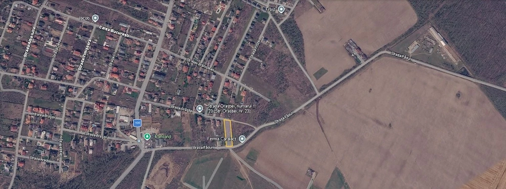 Teren 2.009 mp cu deschidere la două străzi – Brănești