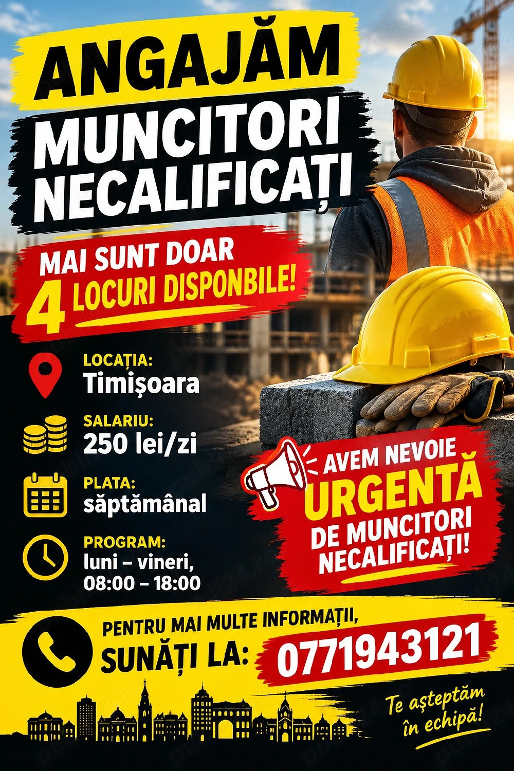 angajez muncitor necalificați