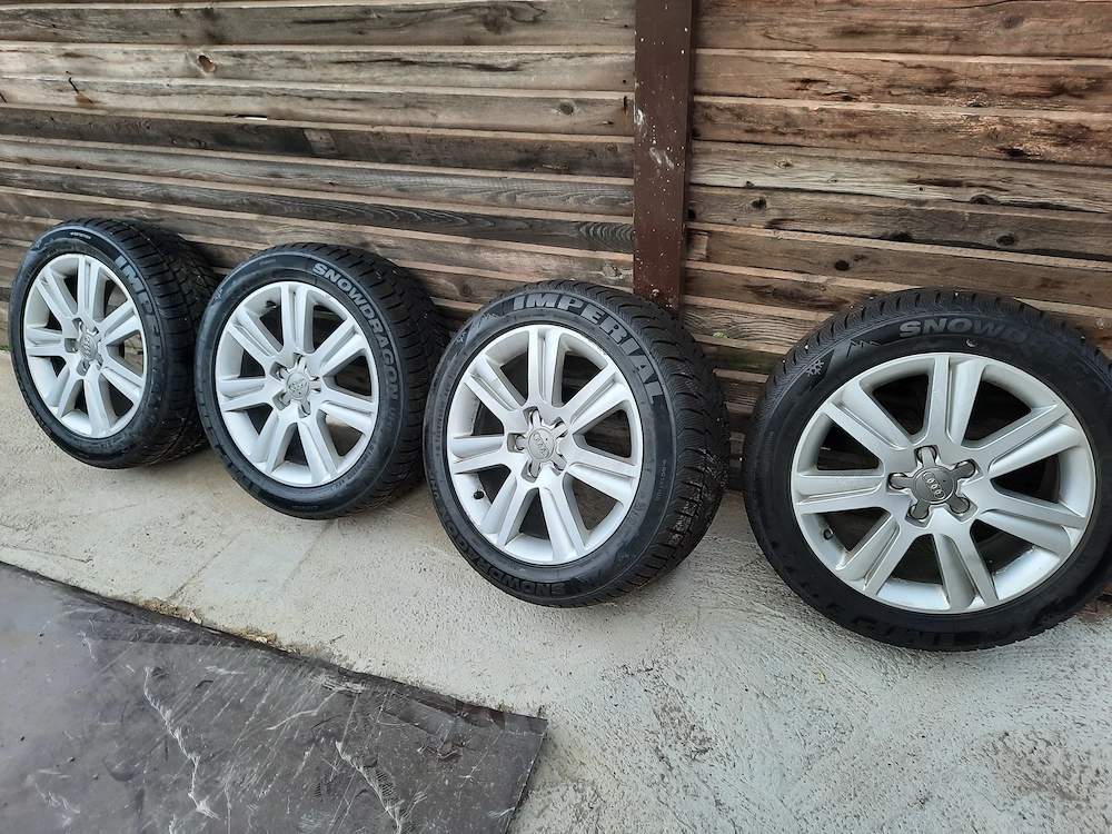 Vand jante inox Audi a4 b8 cu pneuri iarna 