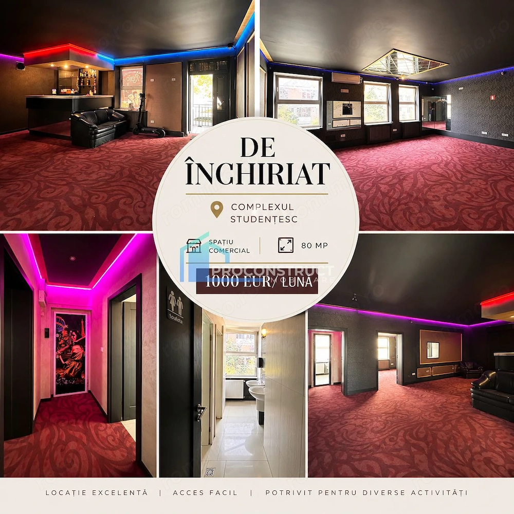 De inchiriat | Spatiu comercial | SAD | Complexul Studențesc | 80 MP |