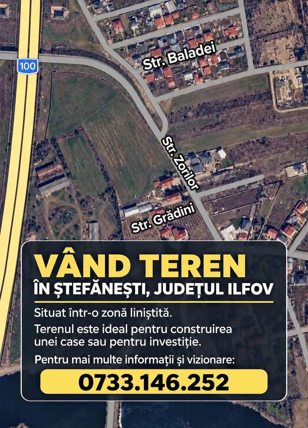 Vand teren in Stefanesti, jud Ilfov