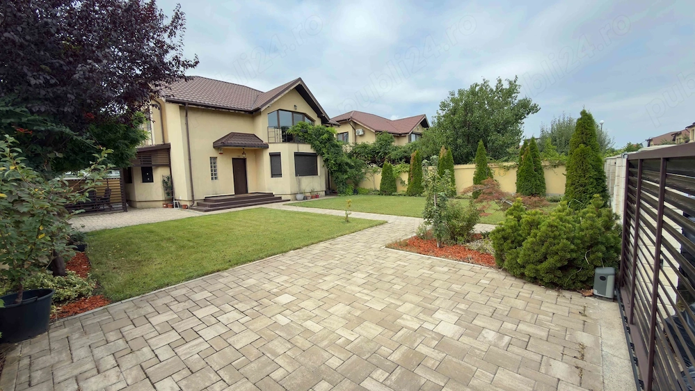 Casă P+1, 4 camere, teren 395 mp   Chiajna, stradă privată cu barieră | 1.300   lună