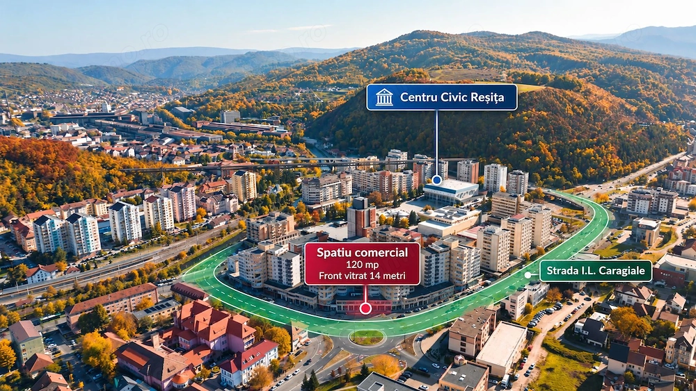 Spatiu comercial de aproximativ 120 mp | Vitrina de 14 m | I.L. Caragiale, Resita