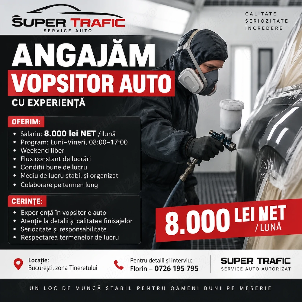 Angajez VOPsitor Auto zona Tineretului 5 min de metrou