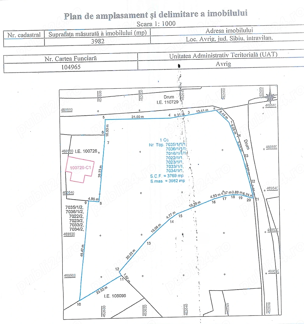  Teren intravilan de vânzare în Avrig, jud. Sibiu   3.982 mp