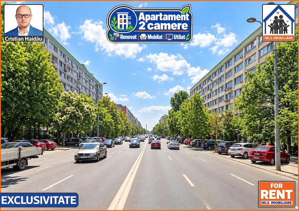 Apartament / Birou | 2 camere | Renovat | Mobilat | Utilat | Tineretul
