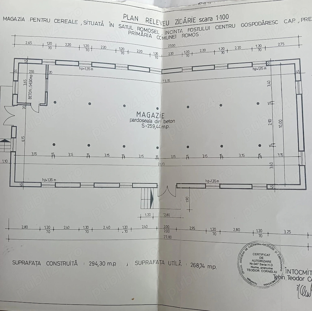 Magazie de cereale, celule siloz și teren intravilan de 2.394 mp, în satul Romoșel, Romos, HD