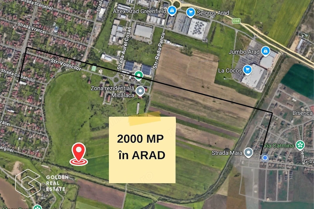 Teren intravilan arabil, 2000 mp, Arad