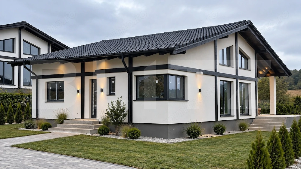 CASE INDIVIDUALE PE UN SINGUR NIVEL - Casă individuală nouă, 4 camere și teren