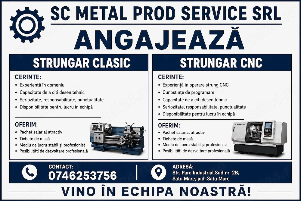 Cautam Strungari Clasic si CNC