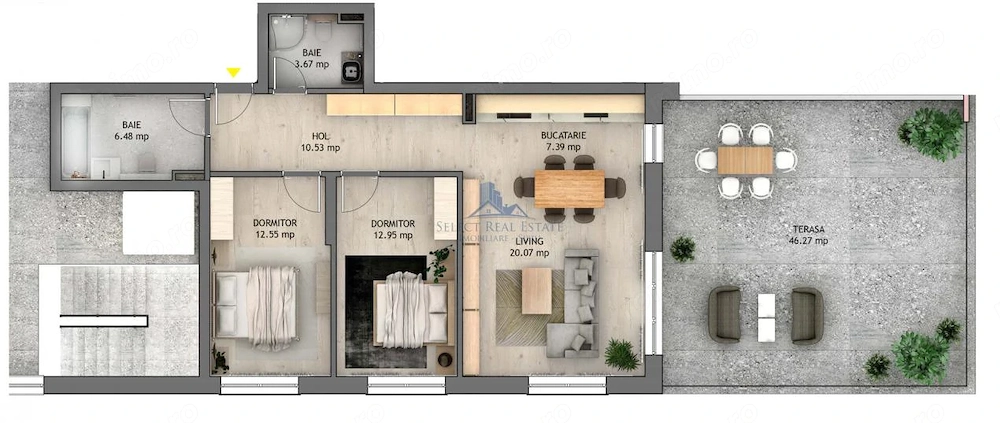 Penthouse 3 camere \ terasa 46,27 mp \ Sibiu - Selimbar