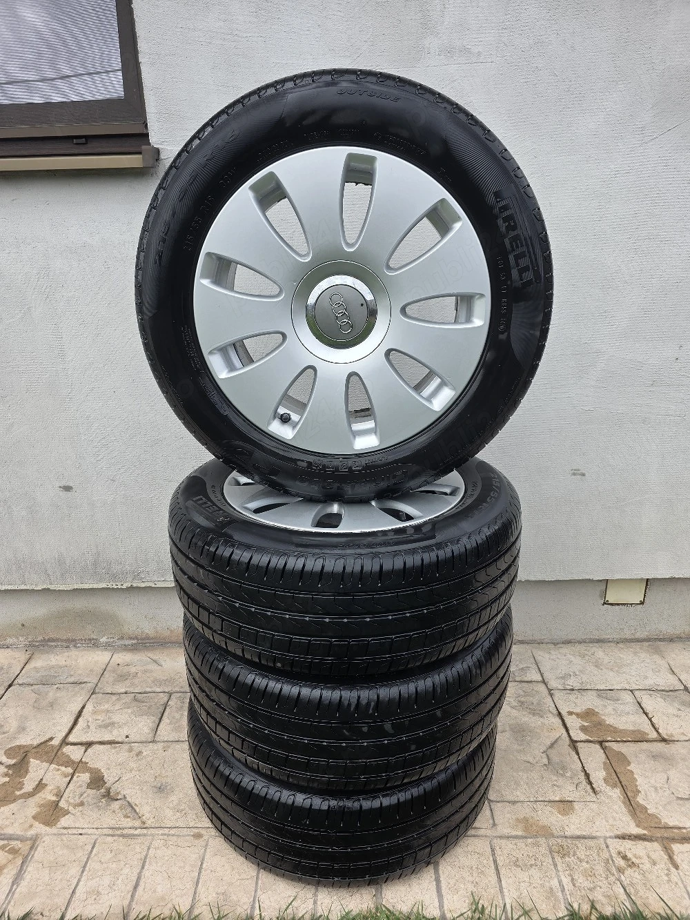 Set 4 jante aliaj 5x112 echipate cu anvelope vara 215/55/16