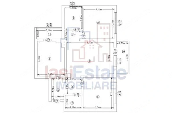 Apartament 3 camere, 71 mp, 2 bai si 2 balcoane, Centru - Stefan cel Mare