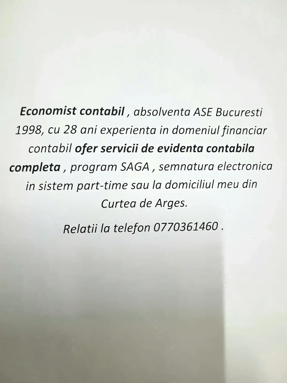 Ofer servicii de contabilitate part time 