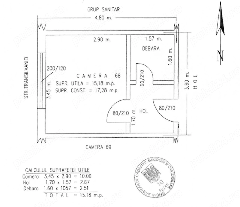 Garsonieră renovată 15,28 mp | Etaj 4 4 | 20.450    | Buzău