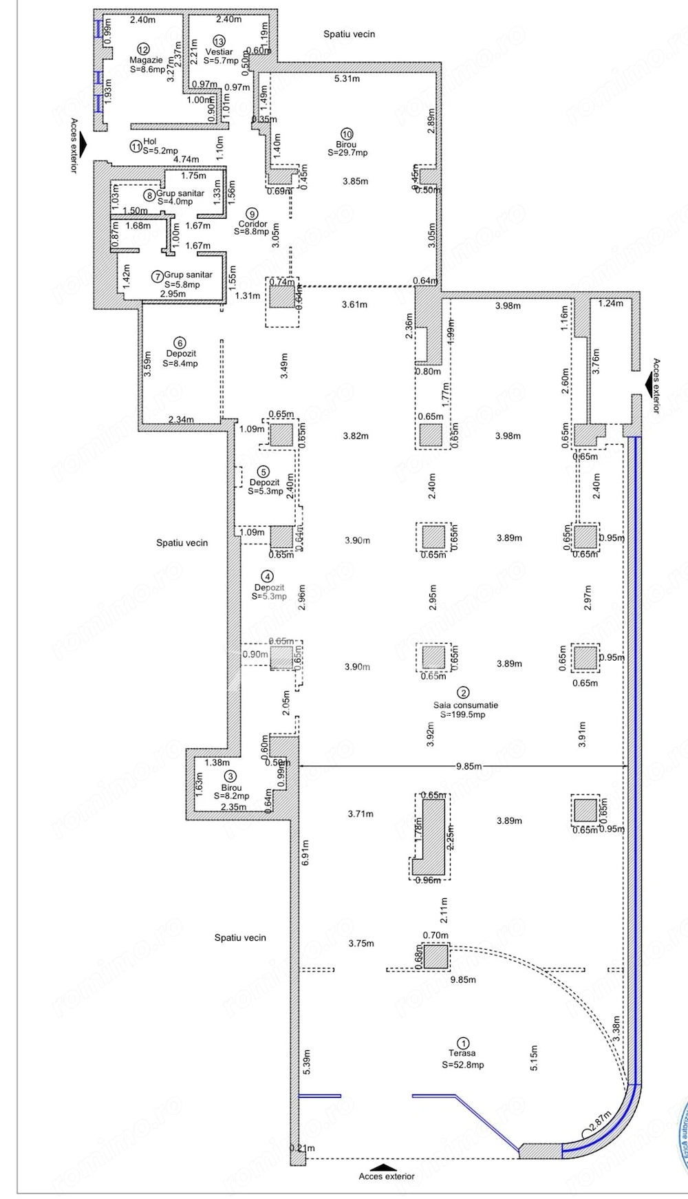 Spatiu comercial de inchiriat, 347 mp, Gh. Lazar- Circumvalatiunii.