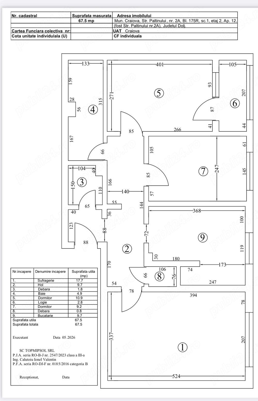 Apartament 3 camere decomandat