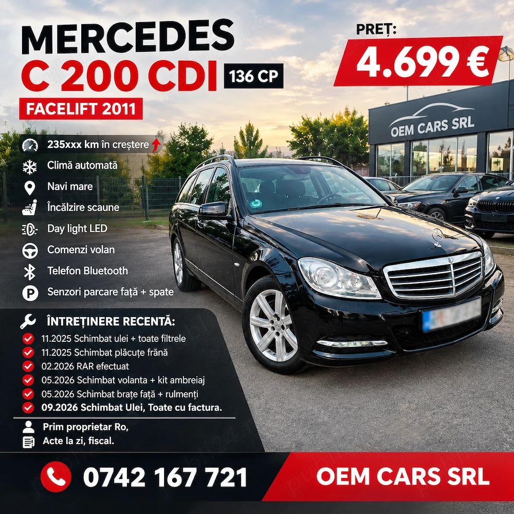 Mercedes W204 C 200 Cdi Facelift Euro 5 2011