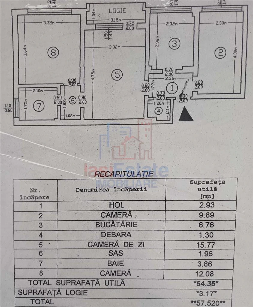 Apartament 3 camere de vanzare Podu Ros -  zona Tesatura