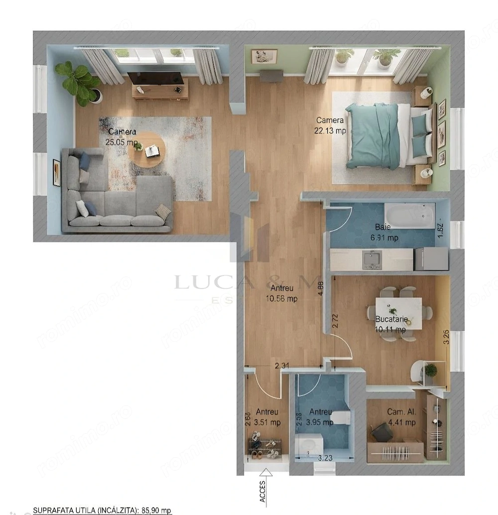 Apartament, Central