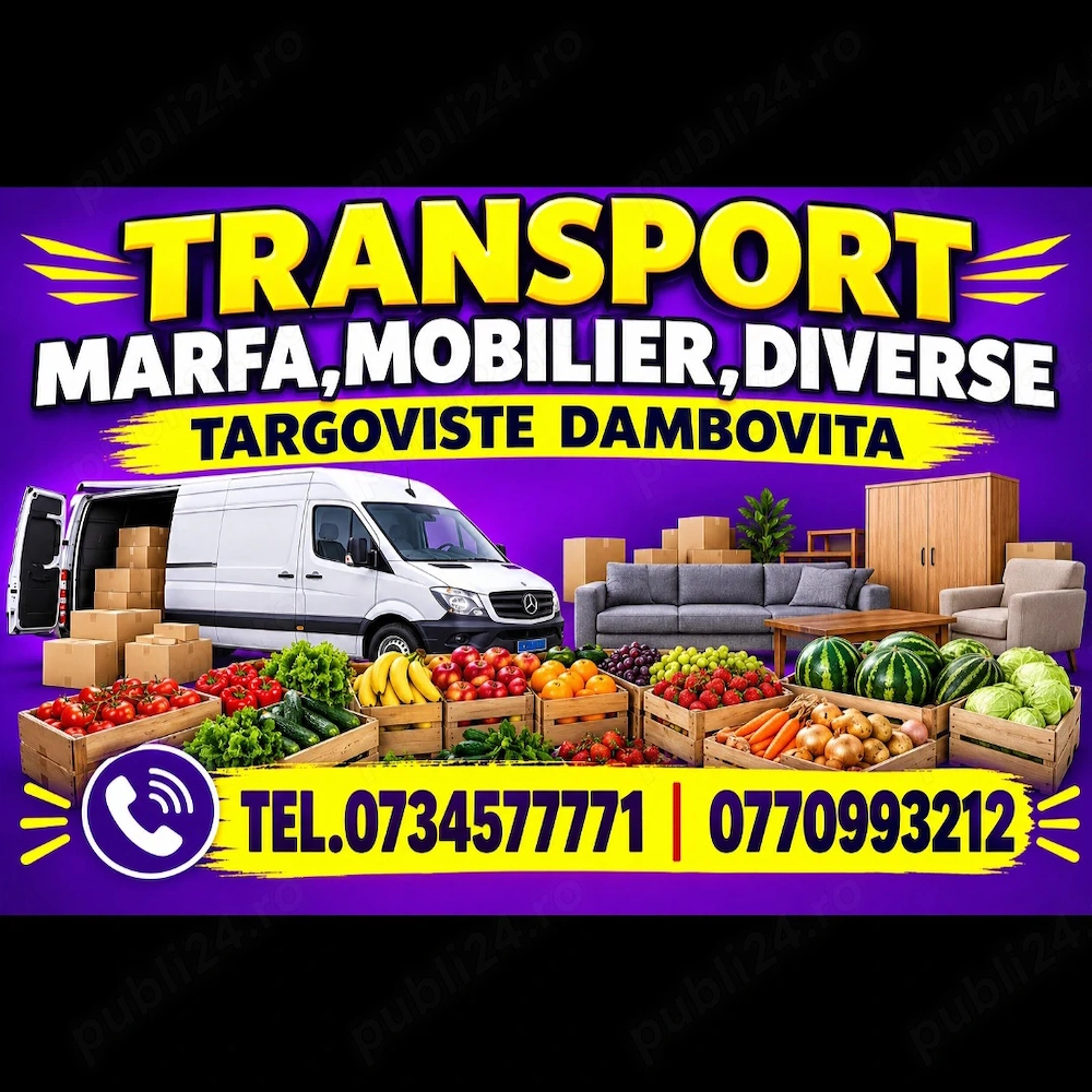 Transport mobilier marfa diverse Târgoviște Dâmbovița 