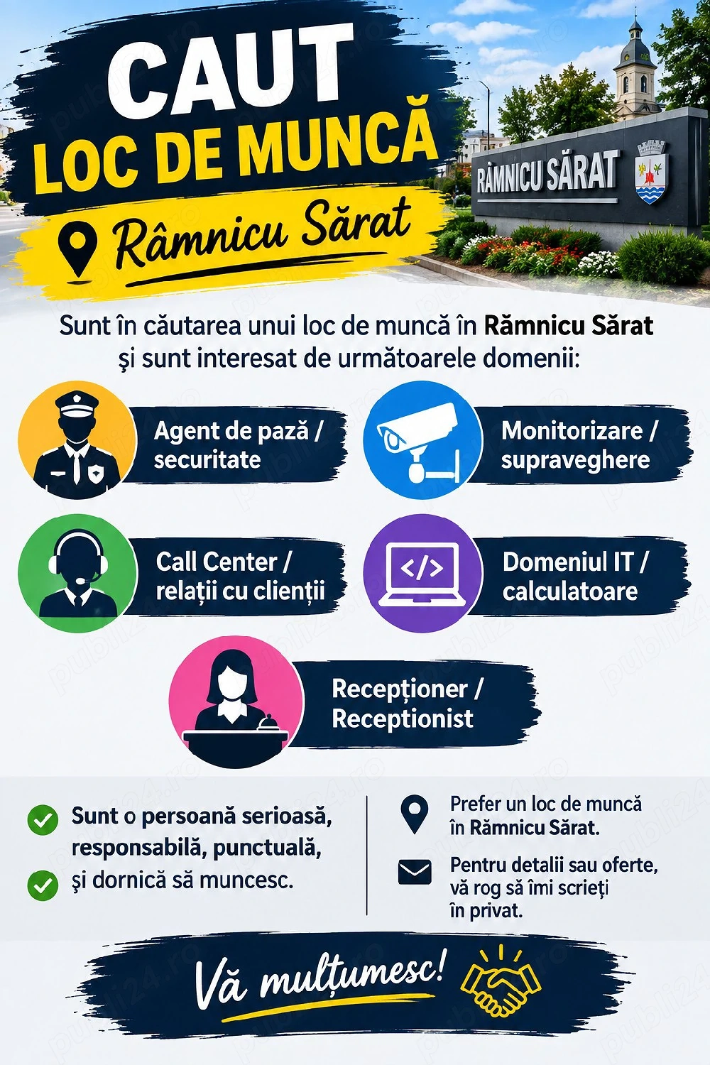 Caut loc de munca in Râmnicu Sărat 