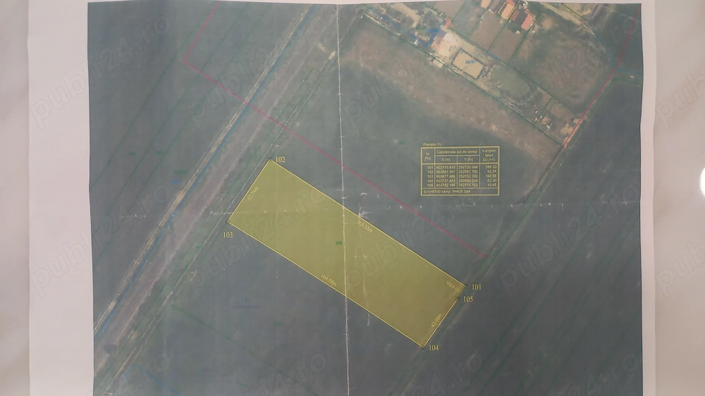 Vand teren 8700 mp  Sat Inand. , Com Cefa 