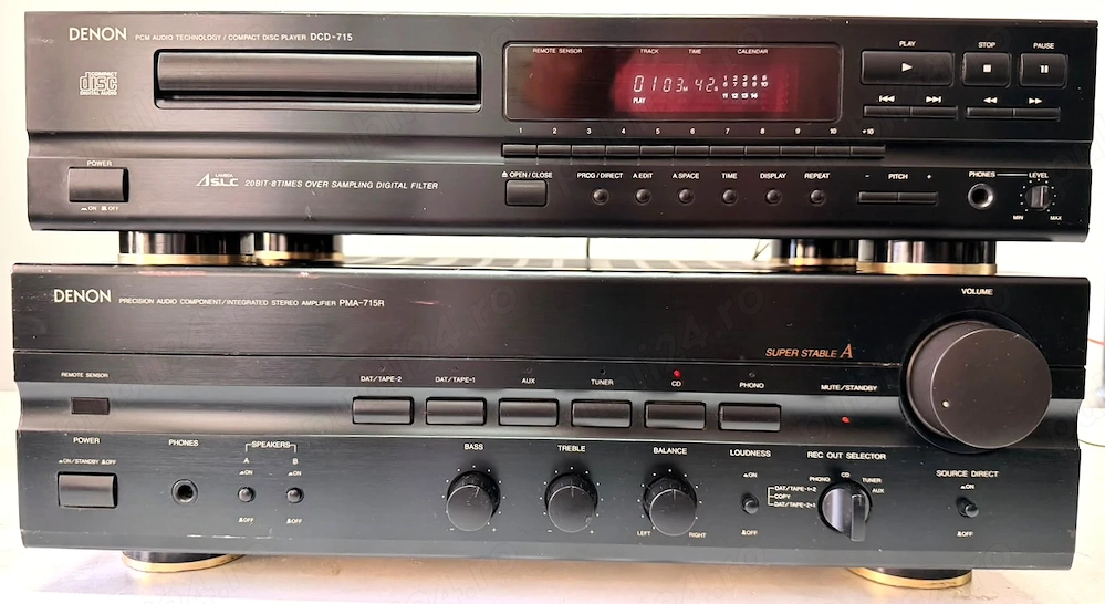 Denon PMA-715R amplificator stereo statie receiver + CD DCD 715 Sunet Realist
