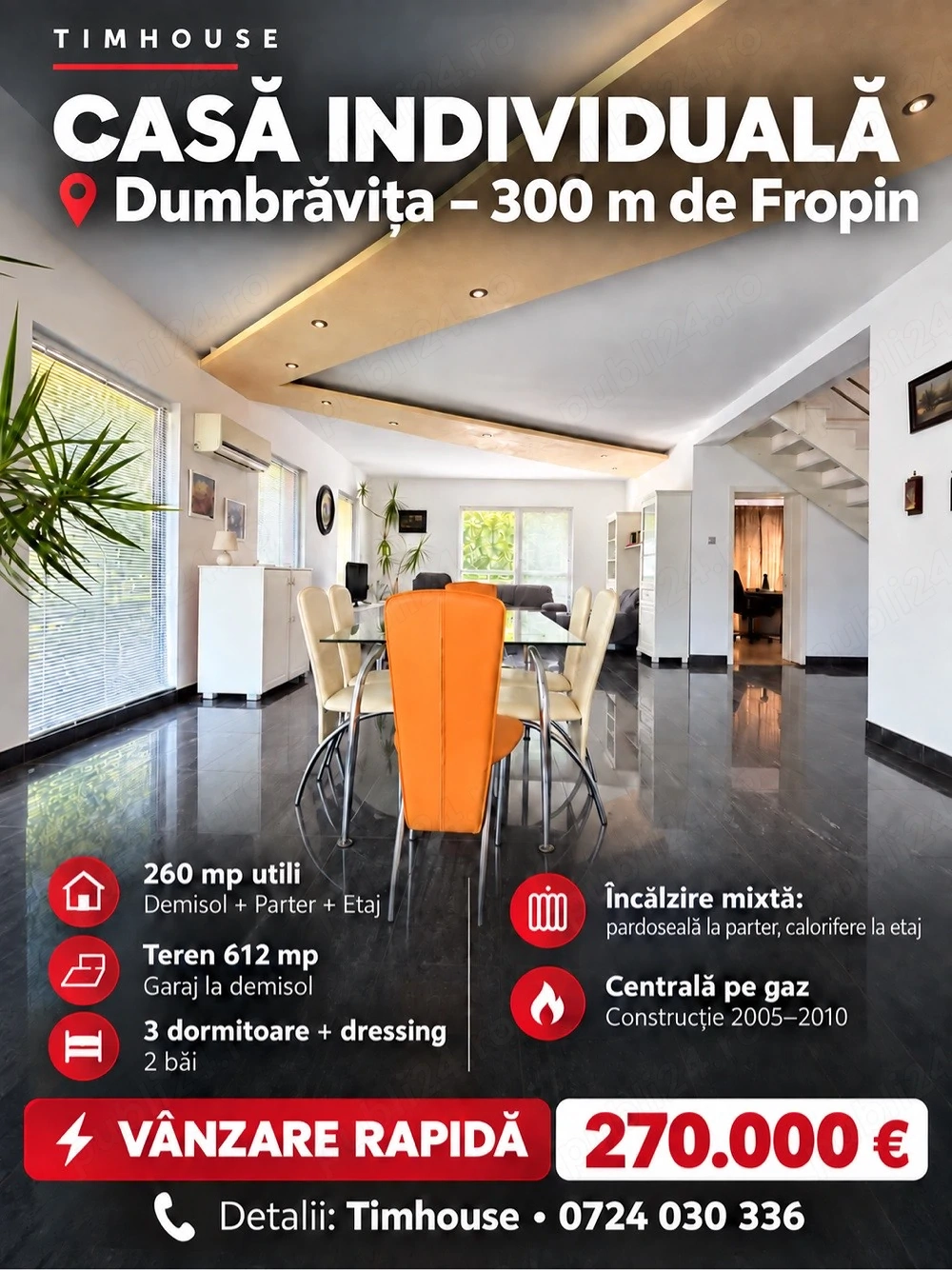 casa individuala Dumbravita Fropin