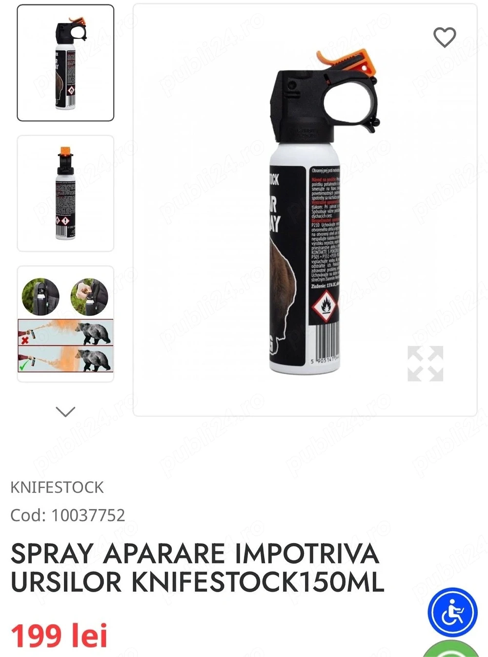 Spray paralizant in potriva ursilor 150ml nou sigilat. termen valabilitate. Exp.07.31. pret fix.