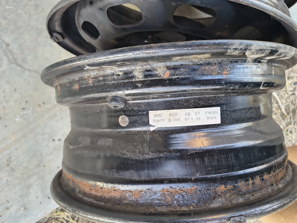 Set 4 jante tablă 15" 5x100 ET38 CB57.1 - VW Golf, Bora, Octavia, Leon