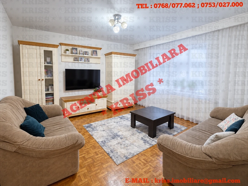 Apartament 4 Camere Semicentral-NEGRU VODĂ Confort 1 Decomandat 79 Mp. Etaj 3 Din 4 Mobilat Utilat