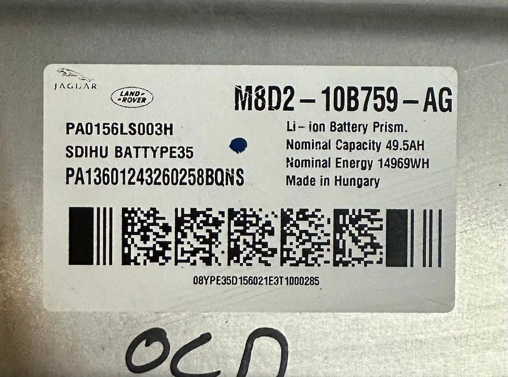 Modul Baterie Jaguar   Land Rover 14,9 Kwh 49,5Ah 302,4V Samsung SDI