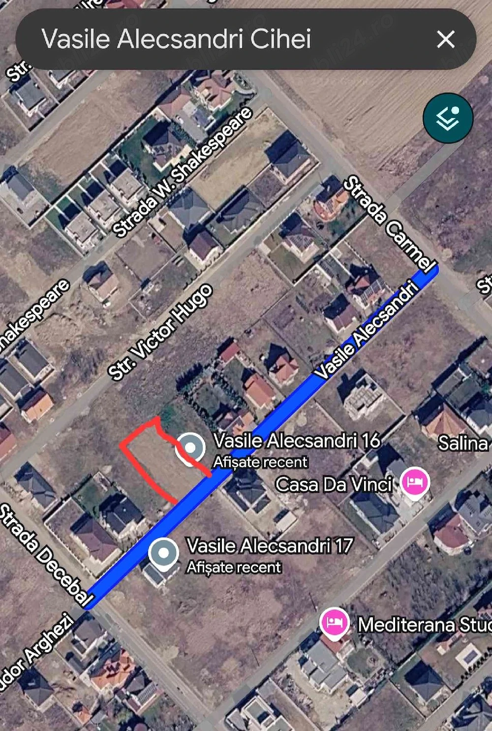 Teren intravilan, 877 mp Sânmartin (zona Beverly Hills)
